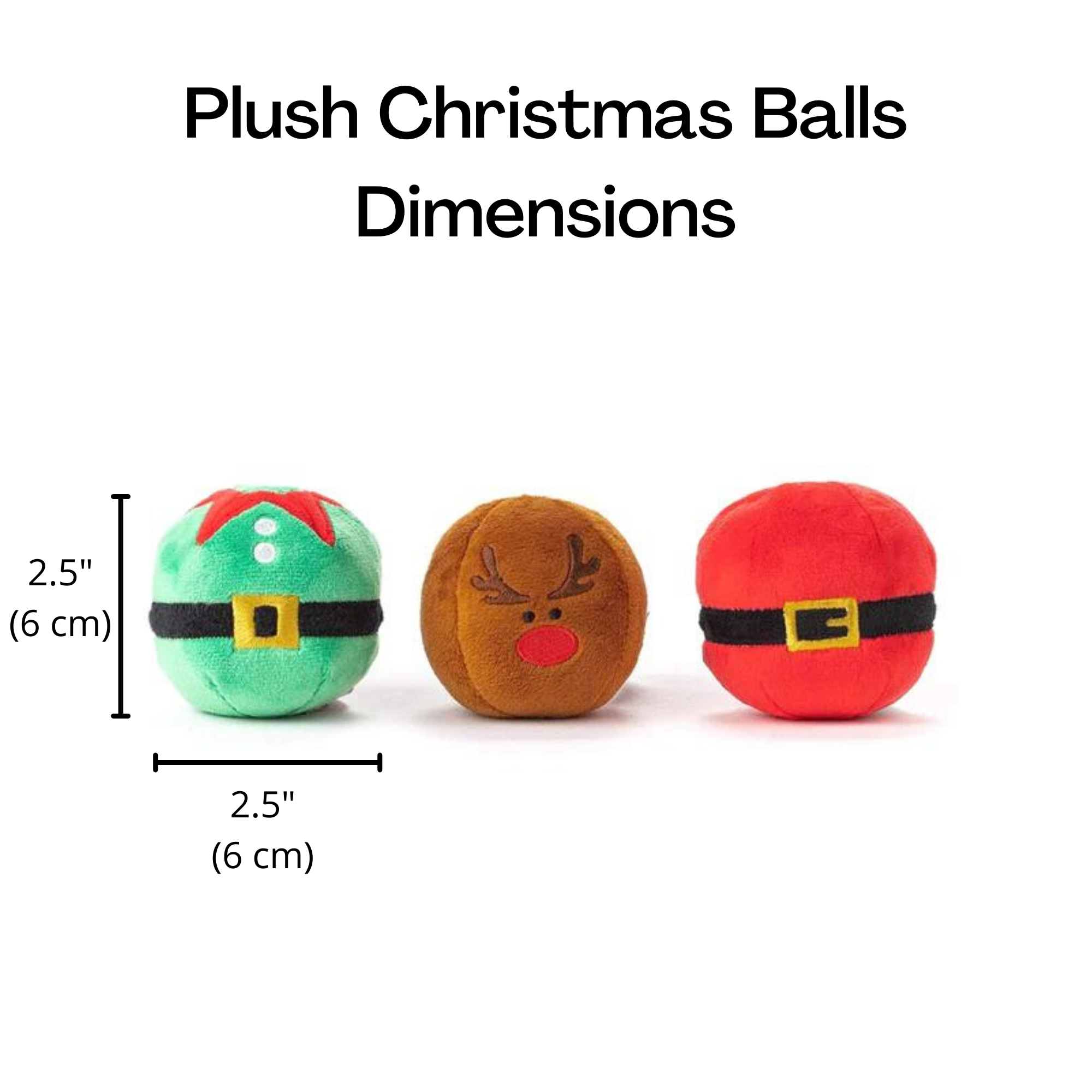 Midlee Designs - Wholesale Pet Plush Toy - Dog - Midlee Christmas Plush Dog Balls- Pack of 65
