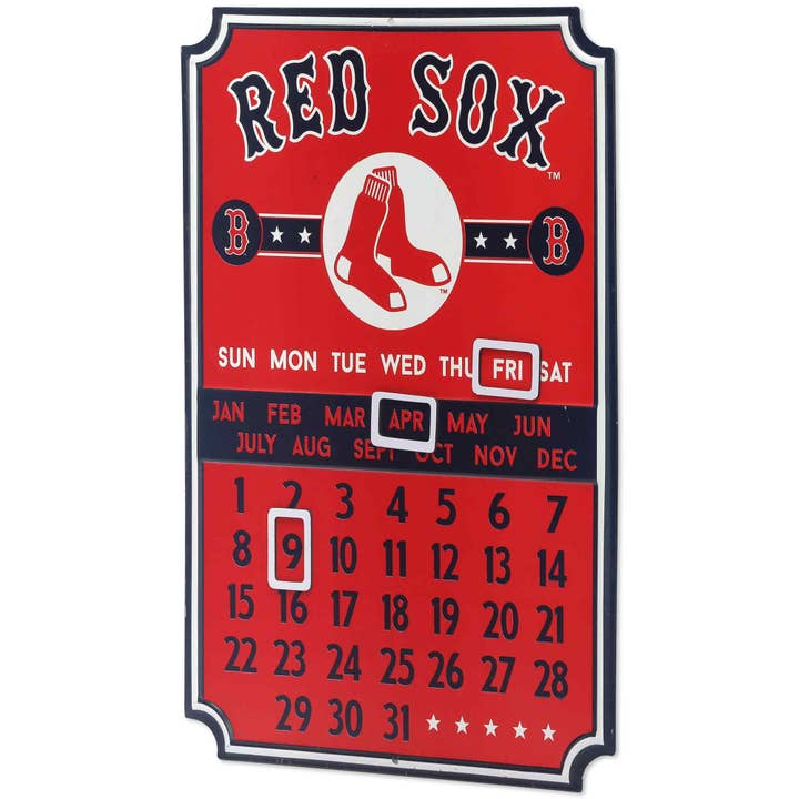 Open Road Brands, LLC - Wholesale Sign - Boston Red Sox Perpetual Calendar Metal Sign