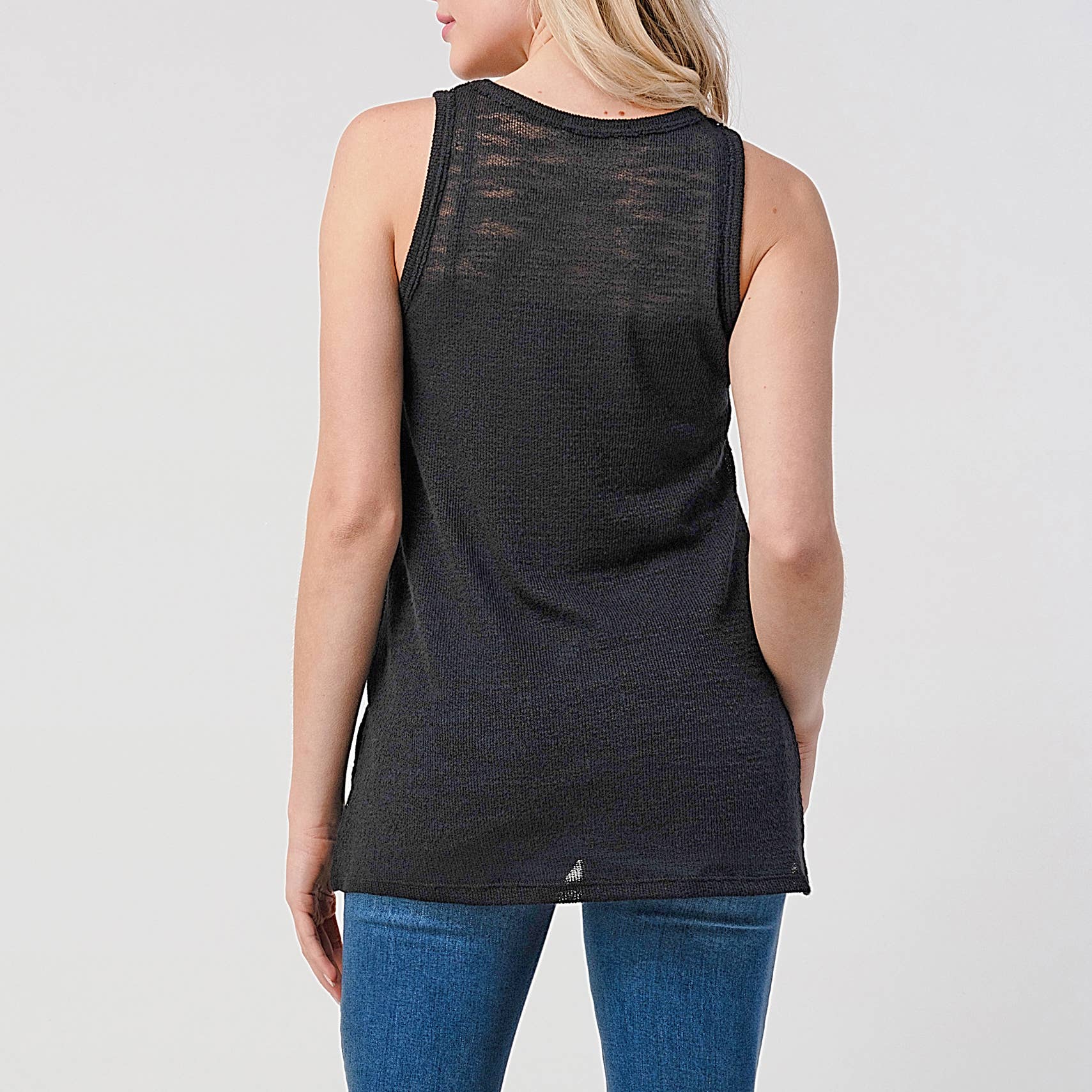 Heimious - Vendita all'ingrosso Canotta - Donna - Canotta Slub Texture con spacchi laterali, T46738