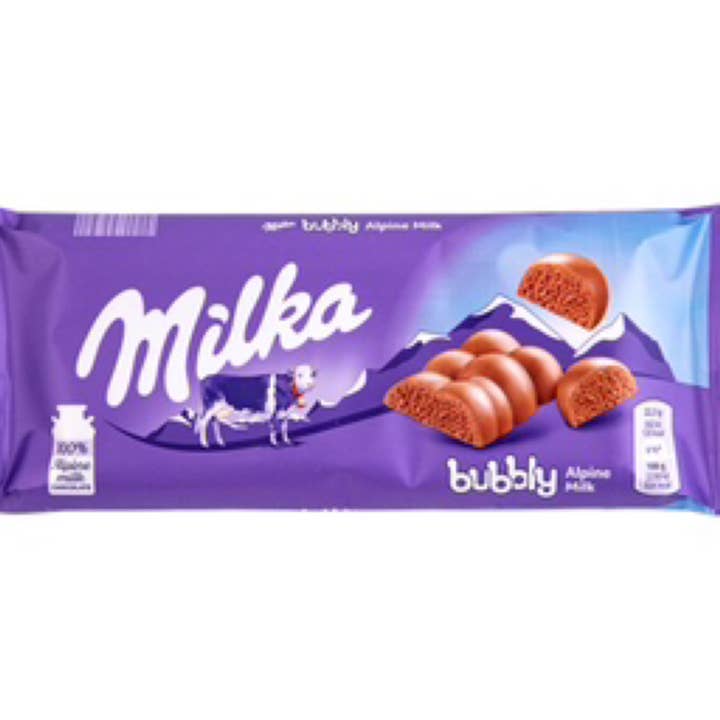 Long Island Candy Factory - Vendita all'ingrosso Barretta di cioccolato - Milka Import 14 Ct 3,17 Oz Barrette di Cioccolato al Latte Bubbly