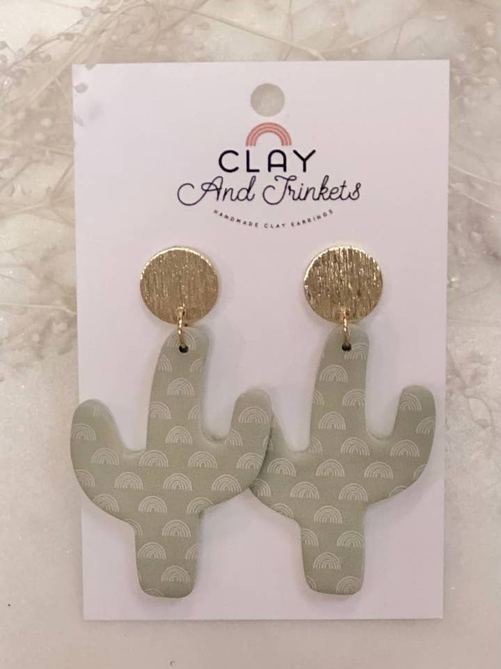 Cactus Boho Arch Dangles for wholesale by Clay and Trinkets