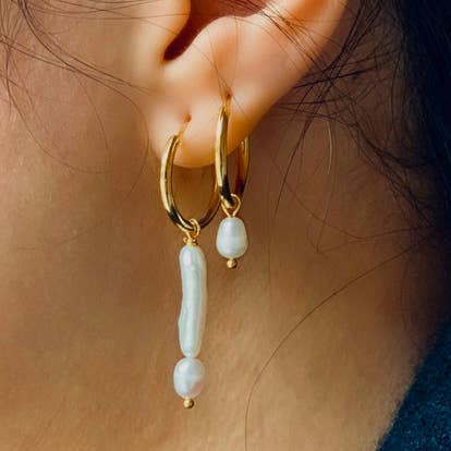 PEARL HOOP EARRINGS – 03 for wholesale by FALA