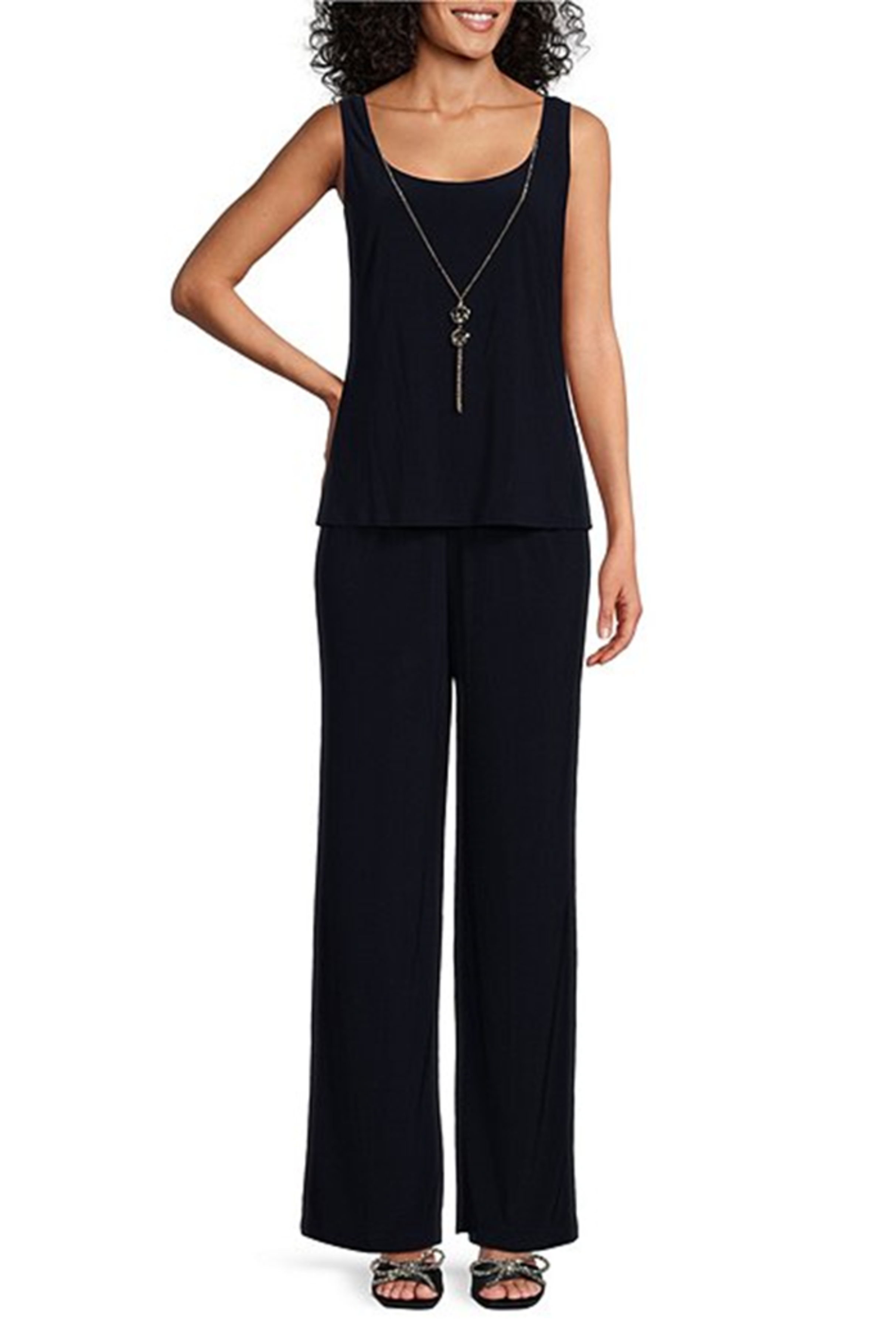 NAVY RM Richards Soutache Embroidered 3-Pc Pants Set for wholesale on Faire2