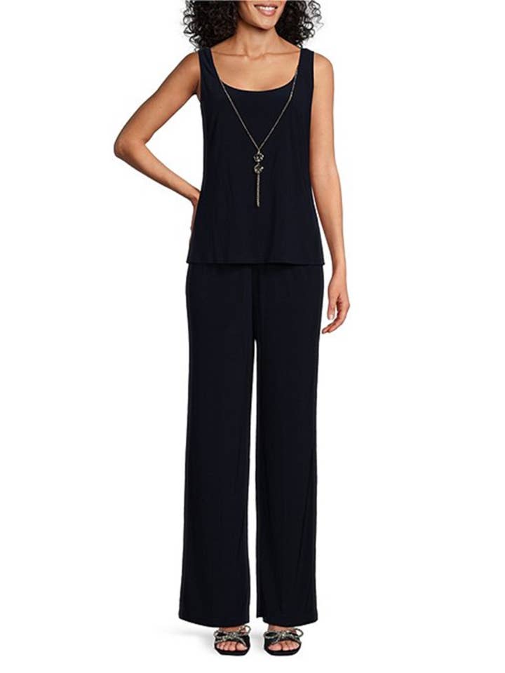 NAVY RM Richards Soutache Embroidered 3-Pc Pants Set for wholesale on Faire2