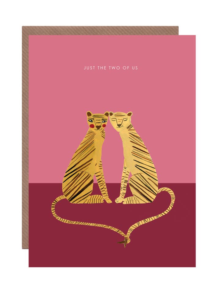 'Tiger Couple' Greetings Card for wholesale by Hutch Cassidy