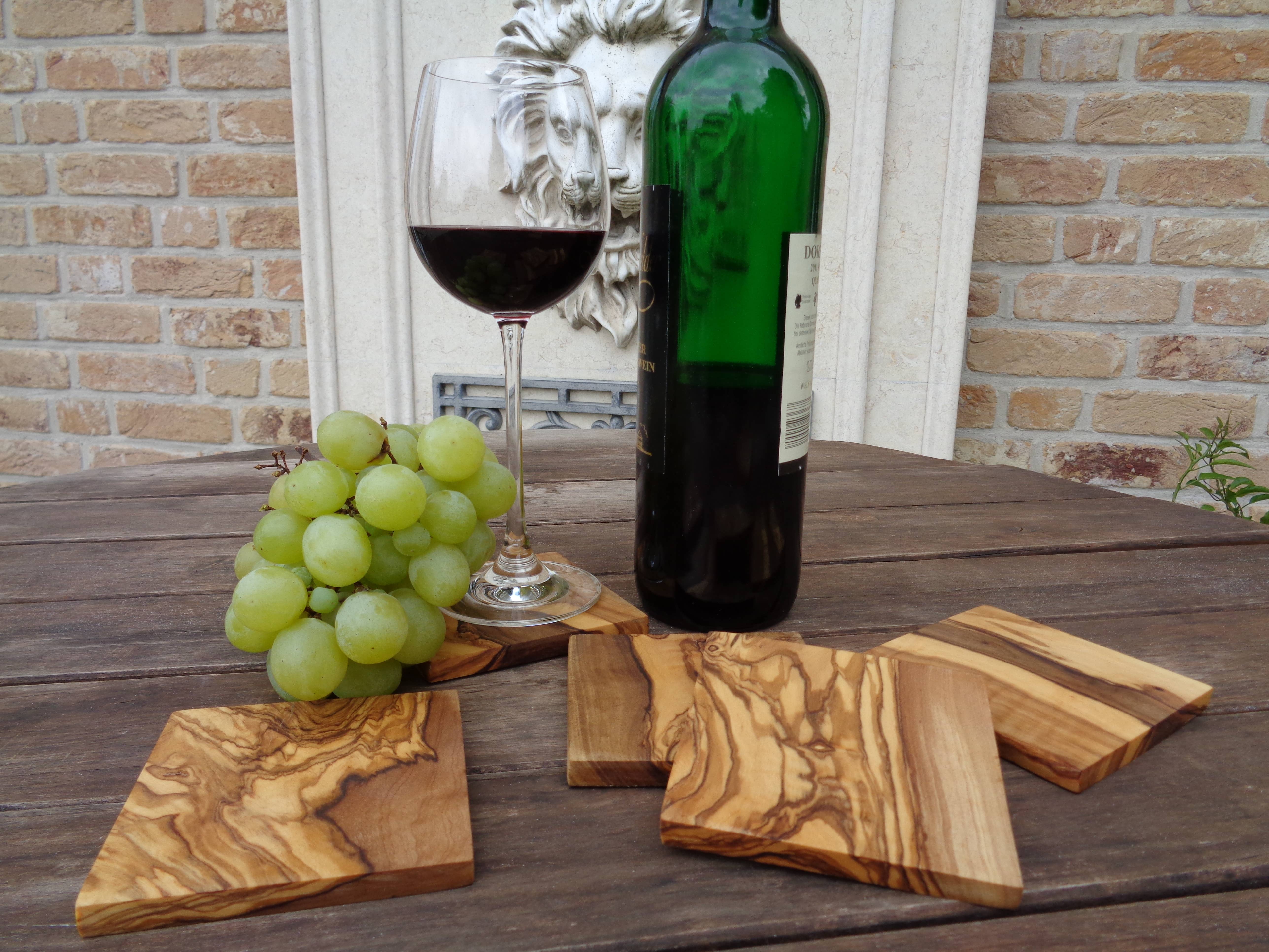 olivenholz-erleben - Wholesale Coasters - Square base 9 x 9 cm for olive wood glasses3