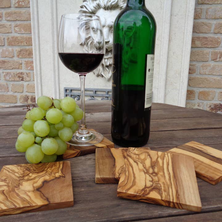olivenholz-erleben - Wholesale Coasters - Square base 9 x 9 cm for olive wood glasses3