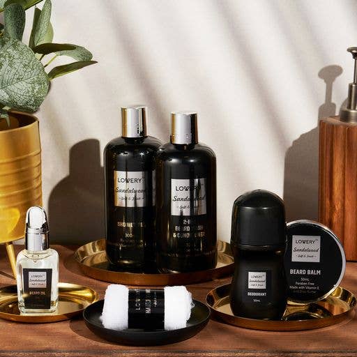 Lovery - Wholesale Bath & Body Set - Men's - Luxury Beard Grooming Kit for Men, Sandalwood Bath Gift Set