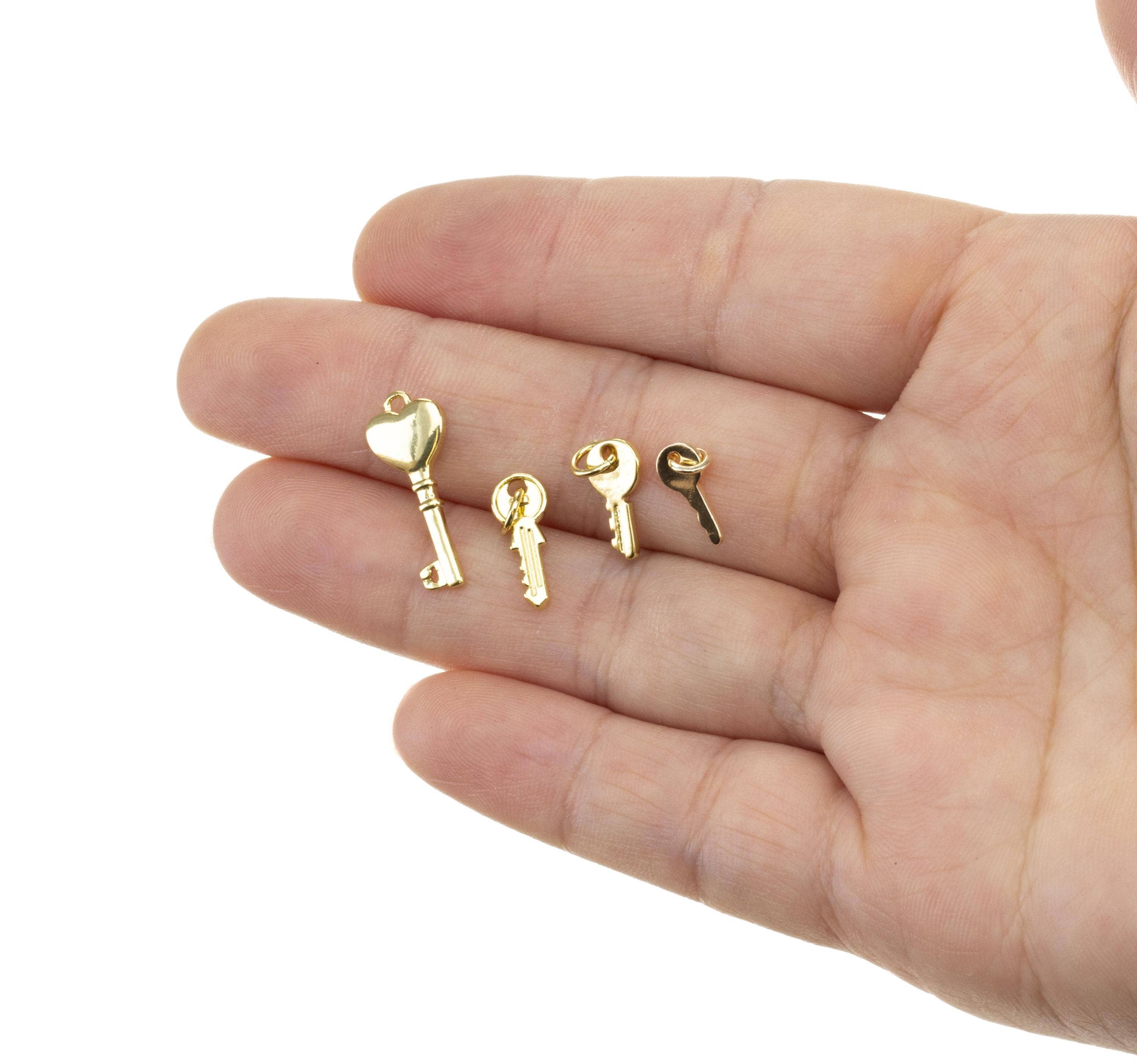 Jewel Pledge - Wholesale Individual Charm/Pendant - Gold Key Charm for Jewelry Making3