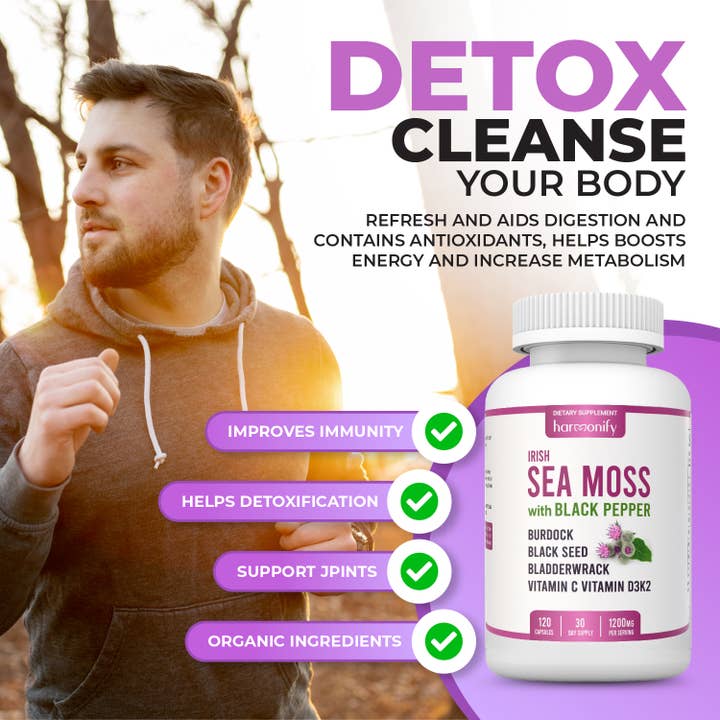HARMONIFY - Wholesale Oral Supplement/Vitamin - Sea Moss Black Seed Burdock Bladderwrack Vitamin D3 & K2 4