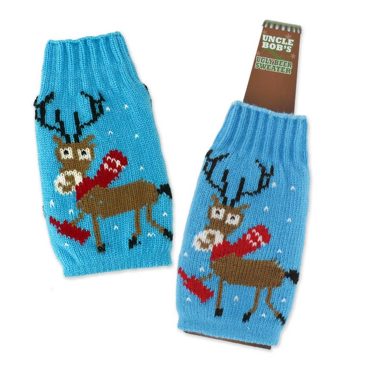 DM Merchandising - Wholesale Drink Huggers & Koozies - Uncle Bob's Ugly Sweater Bottle Sweaters