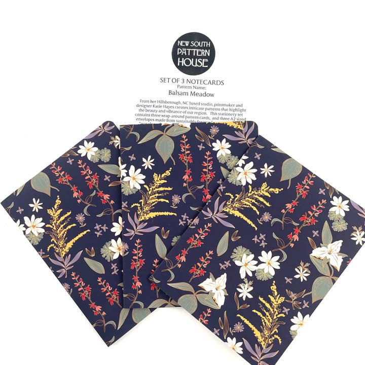 Balsam Meadow- Notecard, Set of 3 for wholesale by New South Pattern House