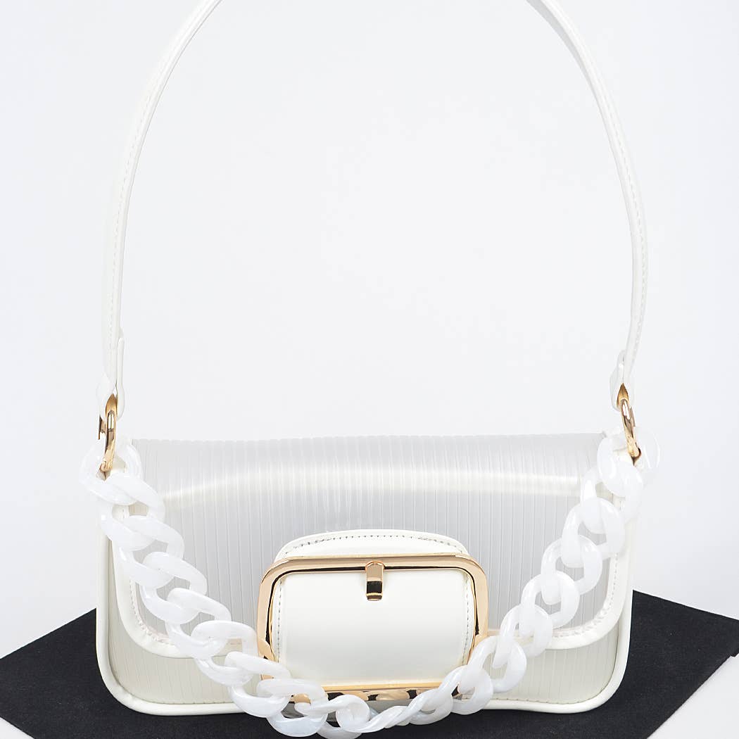 3AM BY H&D ACCESSORIES - Venta al por mayor Bandolera - Mujer - Bolso bandolera con hebilla de metal translúcido y cadena6