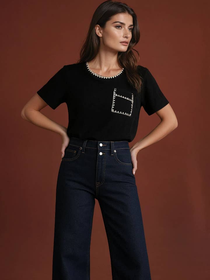 Naked Zebra - Vendita all'ingrosso Camicetta - Donna - Blusa a maniche corte con punto coperta3