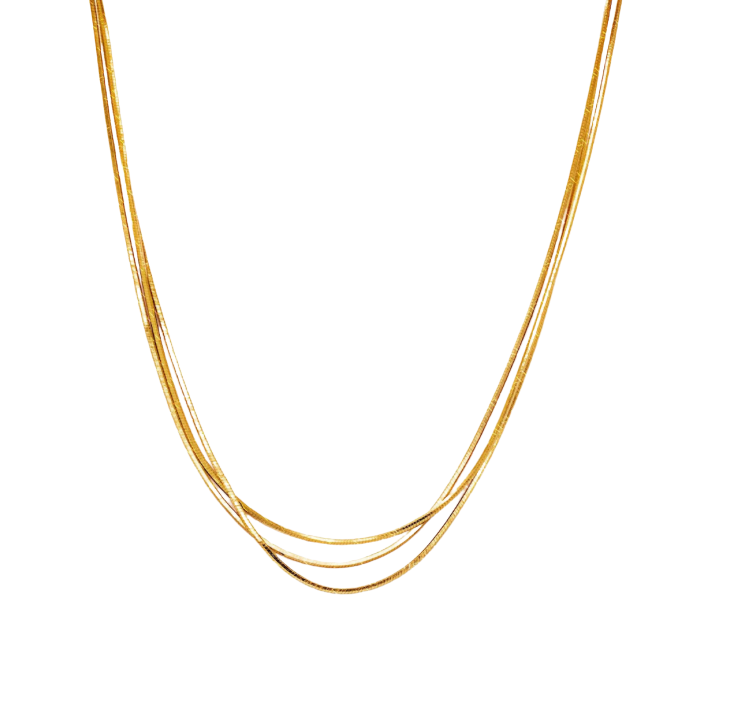 HoopLa - Wholesale Link & Chain Necklace - Trippy- 3 Wheat Necklace Stack- Waterproof- 18K Gold PVD5