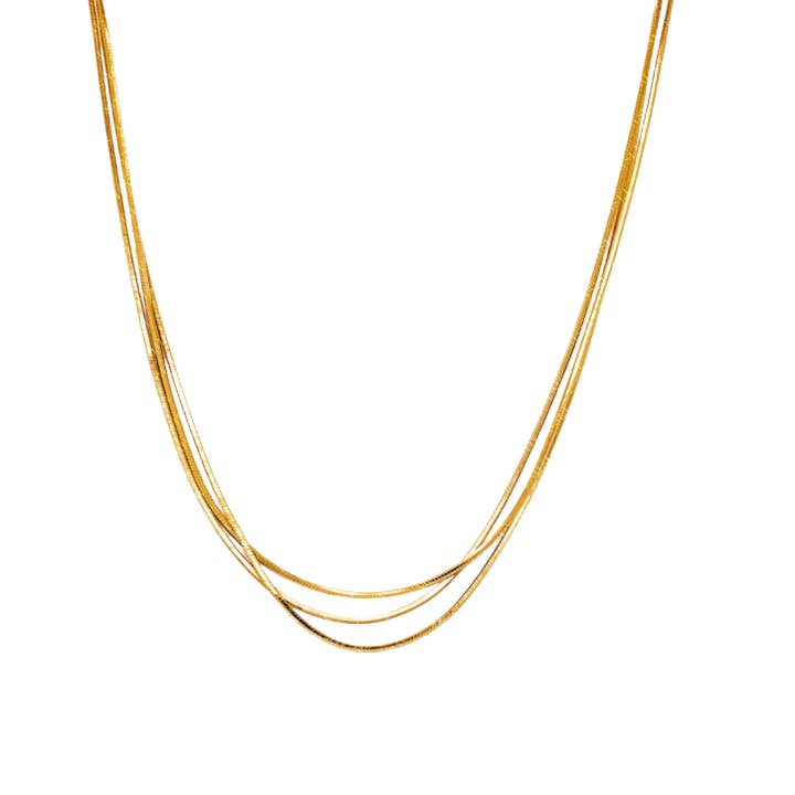 HoopLa - Wholesale Schakelketting - Trippy- 3 Tarwe Ketting Stapel- Waterdicht- 18K Goud PVD5