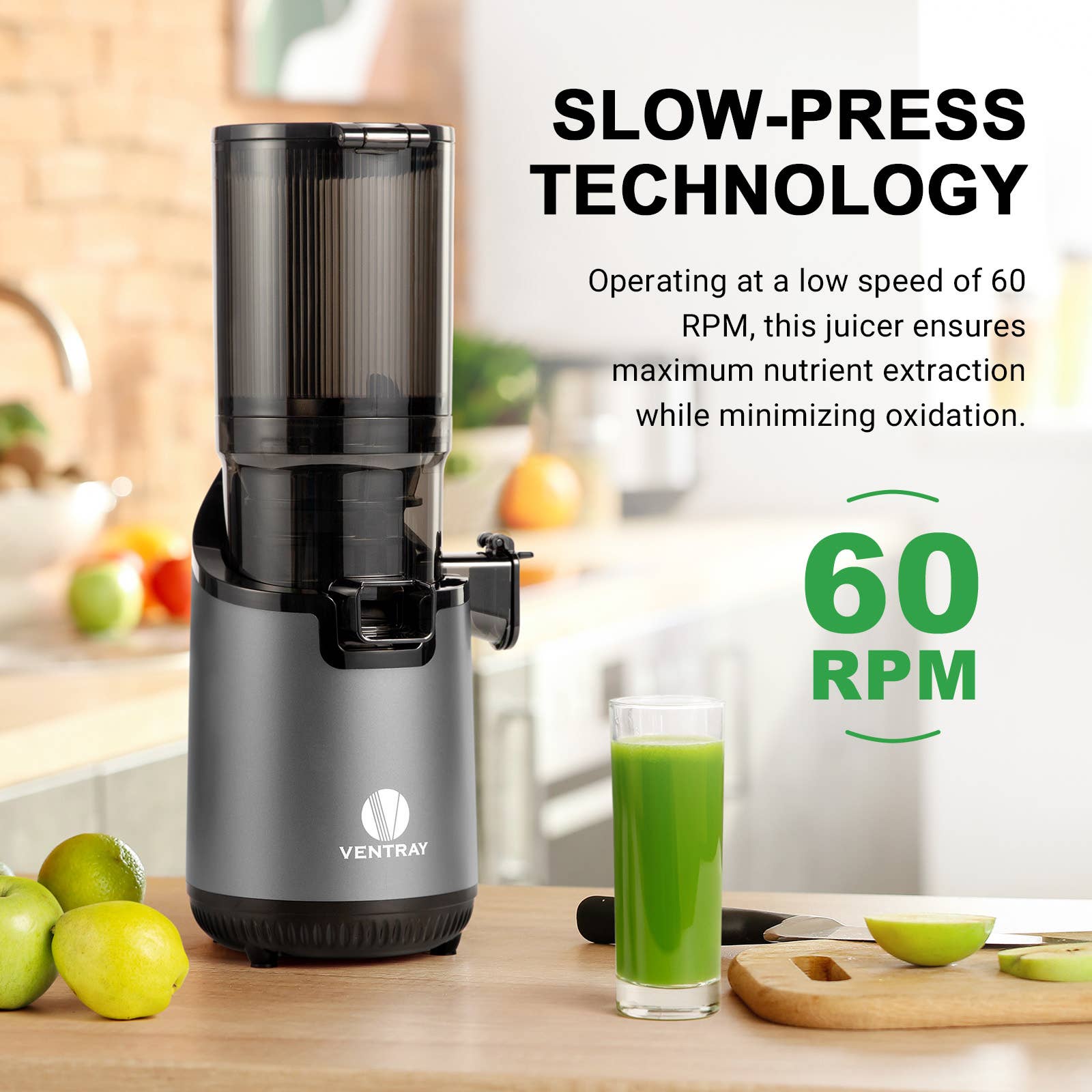 Sixale - Wholesale Juicer - Ventray 900 Slow Press Masticating Juicer with 5.1" Wide Feed Chute 9004