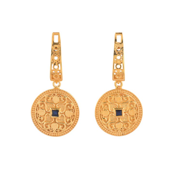 Sapphire Gold Vermeil Over 925 Silver Earring, Factory Price for wholesale by Misteerious Seed