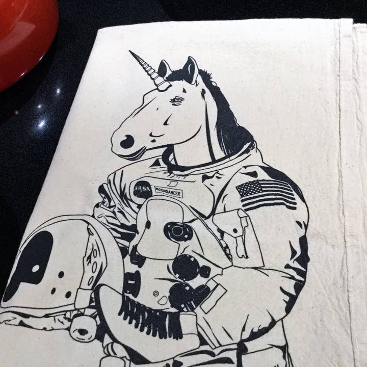 Ugly Baby - Wholesale Tea Towel - Kitchen Towel: Astronaut Unicorn1