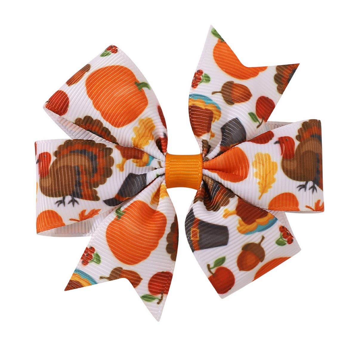 ACCITY - Wholesale Hair Clip - Kids - Thanksgiving Turkey Pumpkin Tail Hair Clip_CWAHA66814