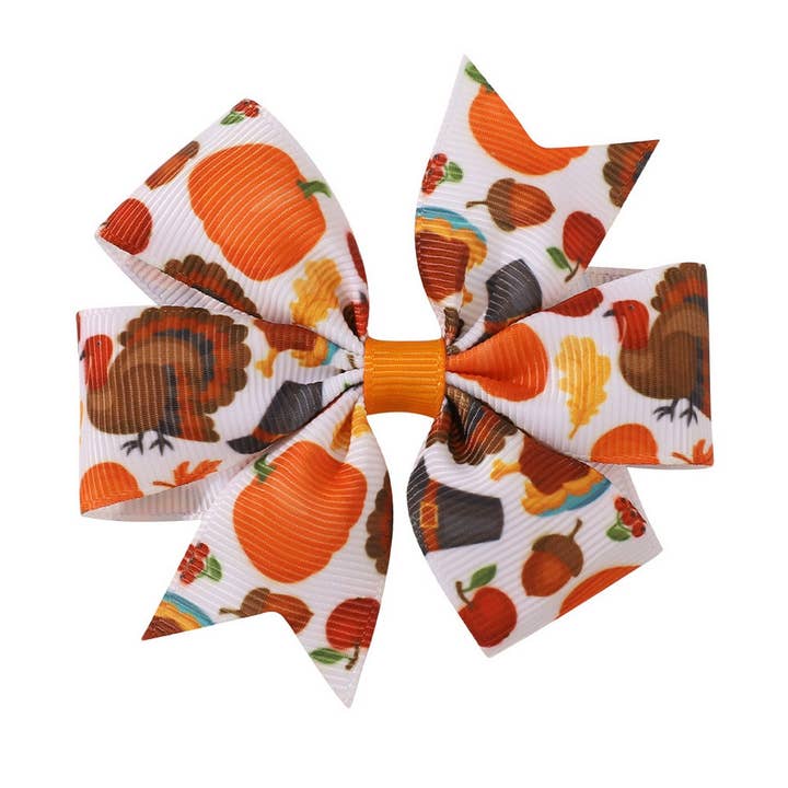 ACCITY - Wholesale Hair Clip - Kids - Thanksgiving Turkey Pumpkin Tail Hair Clip_CWAHA66814