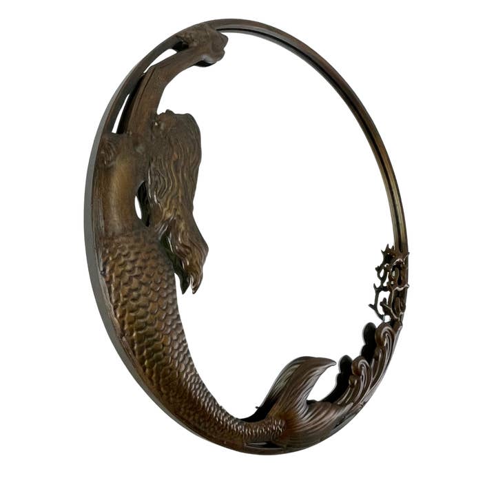 Zeckos – wholesale Wall mirror – Bronze Finish Mermaid Wall-Mounted Mirror – 20-Inch Diameter