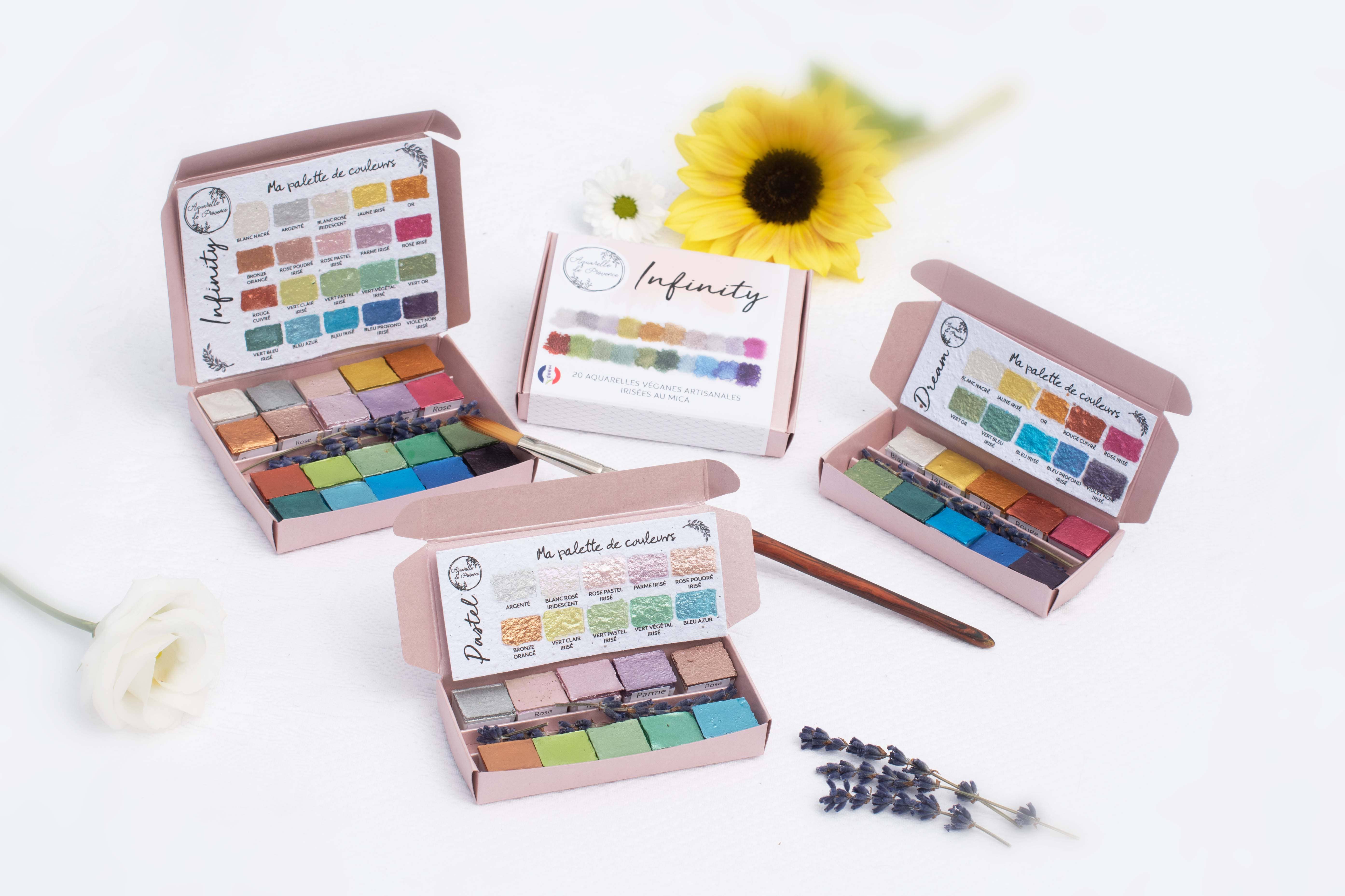 Aquarelle de Provence - Wholesale Watercolor Paint - PALETTE 'PASTEL' - 10 extra-fine metallic watercolors7