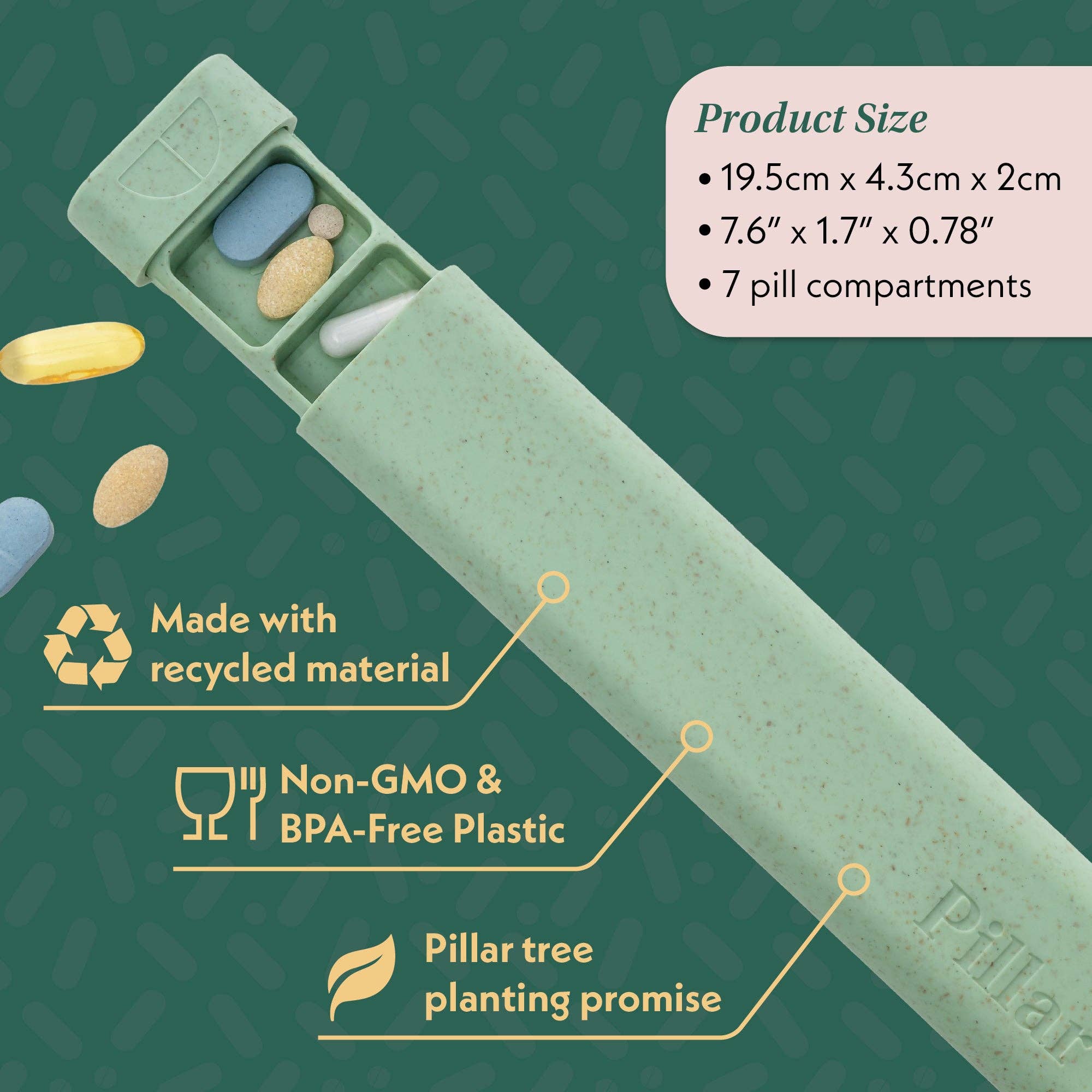 Sequence – Großhandel Pillendosen – Pillar - 7-Tage-Pillenbox - Umweltfreundlicher Weizenstroh1