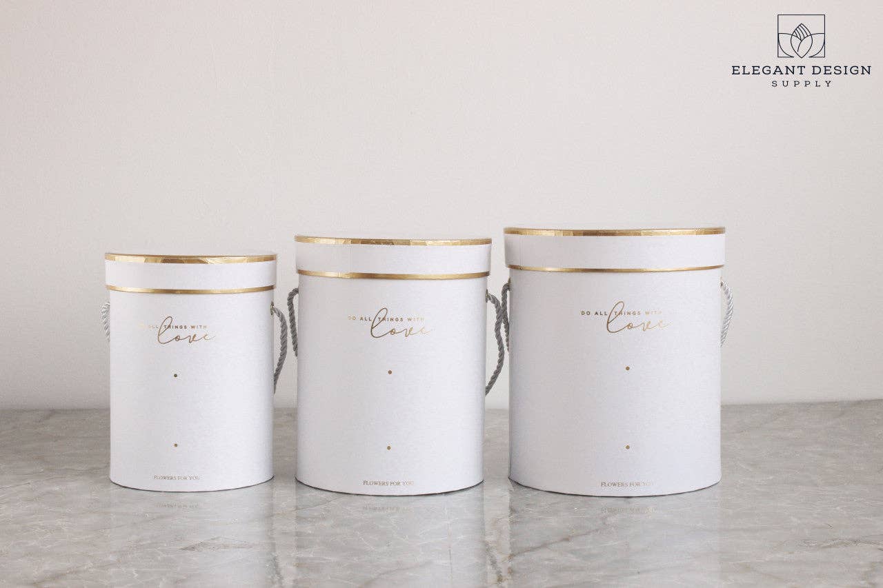 Elegant Design Supply - Wholesale Gift box - Do all things with Love Round Hat Flower Box18