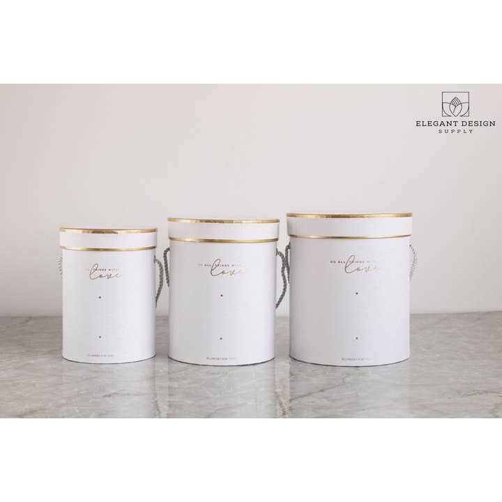 Elegant Design Supply - Wholesale Gift box - Do all things with Love Round Hat Flower Box18