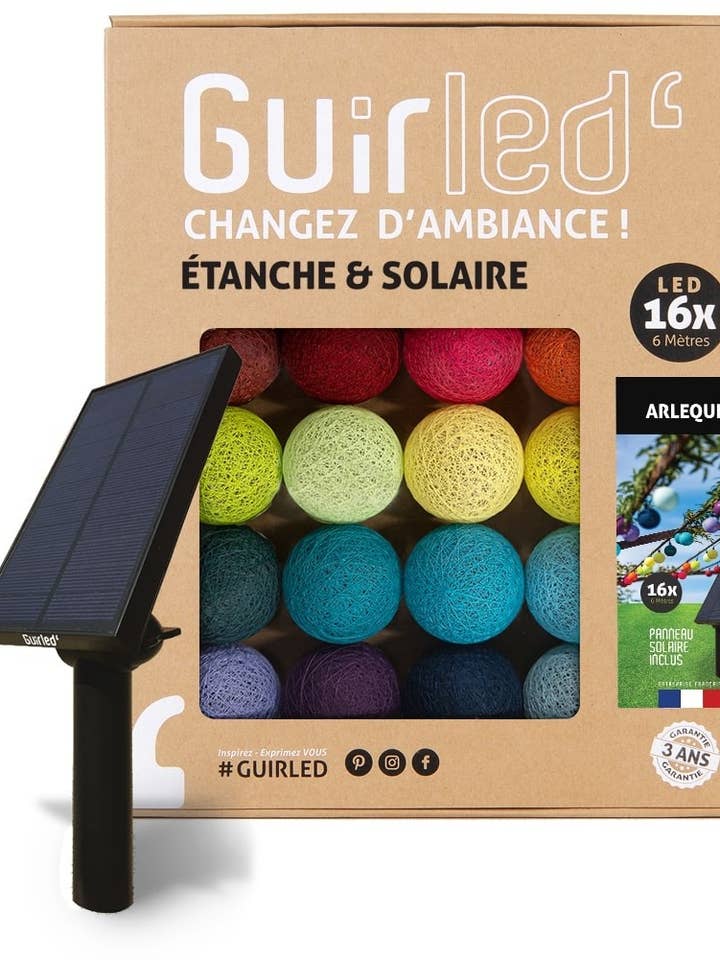 Harlequin Solar Waterproof Outdoor String Lights for wholesale by Guirled