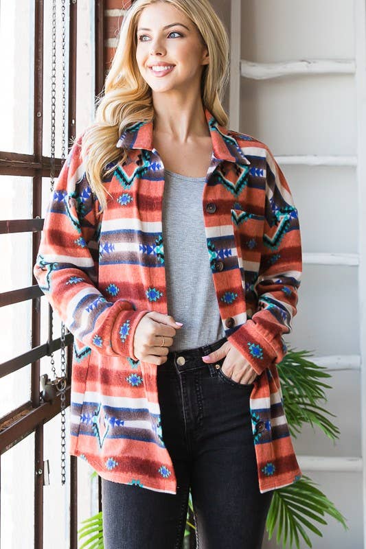 RUGGINA/MULTI GIACCA AZTECA MULTICOLORE CON MANICHE A SBUFFO EJ6712-10 in vendita all'ingrosso su Faire5