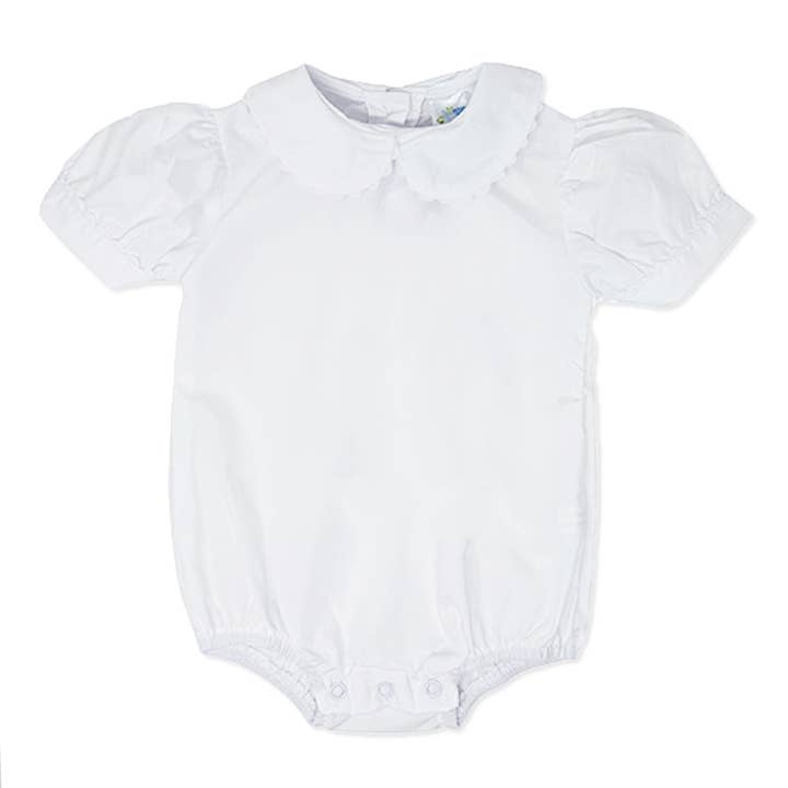 Girls Short Sleeve Peter Pan Collar Bodysuit for wholesale by Carson Elizabeth Kids