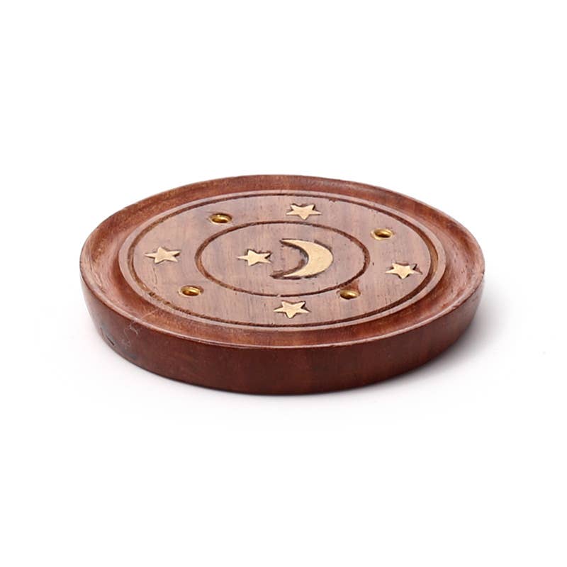 Puckator Ltd – wholesale Incense holder – Sheesham Ashcatcher Incence Sticks & Cones Burner Moon Stars4