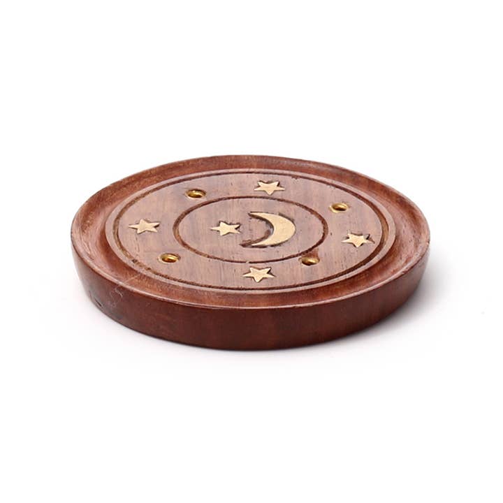 Puckator Ltd – wholesale Incense holder – Sheesham Ashcatcher Incence Sticks & Cones Burner Moon Stars4