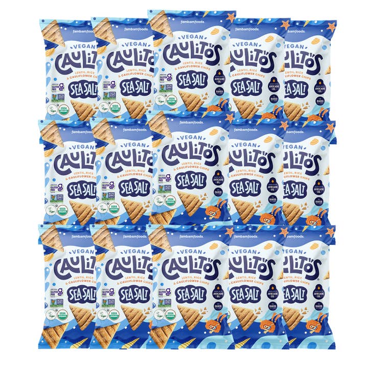 Vegan Caulitos Sea Salt, 1oz Snack Packs - 90ct for wholesale by CauliPuffs