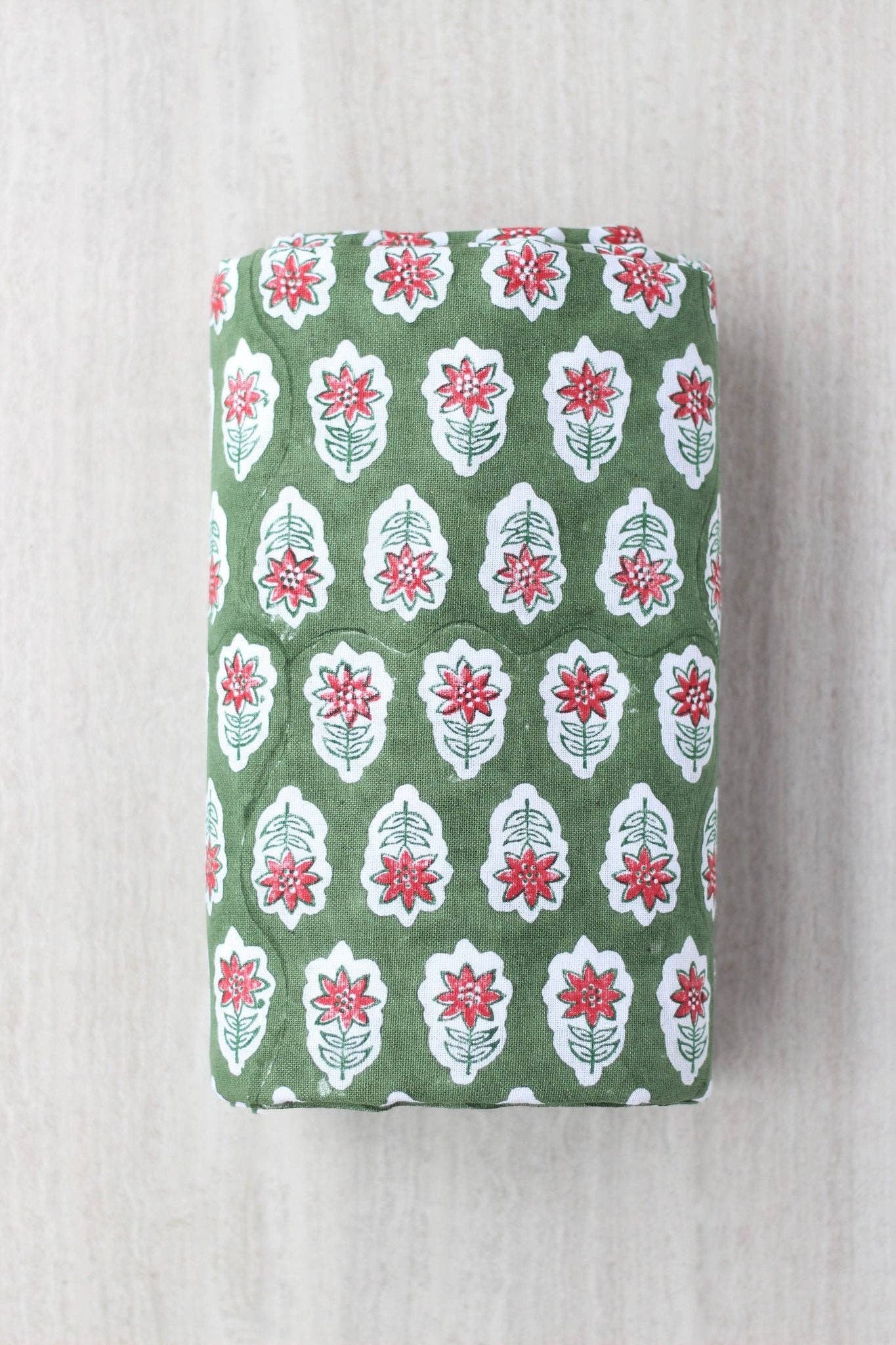 Mended - Wholesale Tablecloth - Table Throw - Christmas Lily - Sage & Red1