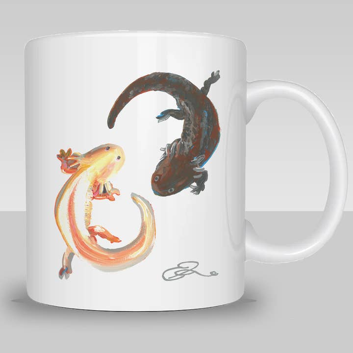 Animals – Pair of Axolotls Coffee Mug for wholesale by Eric Hanson Artwork