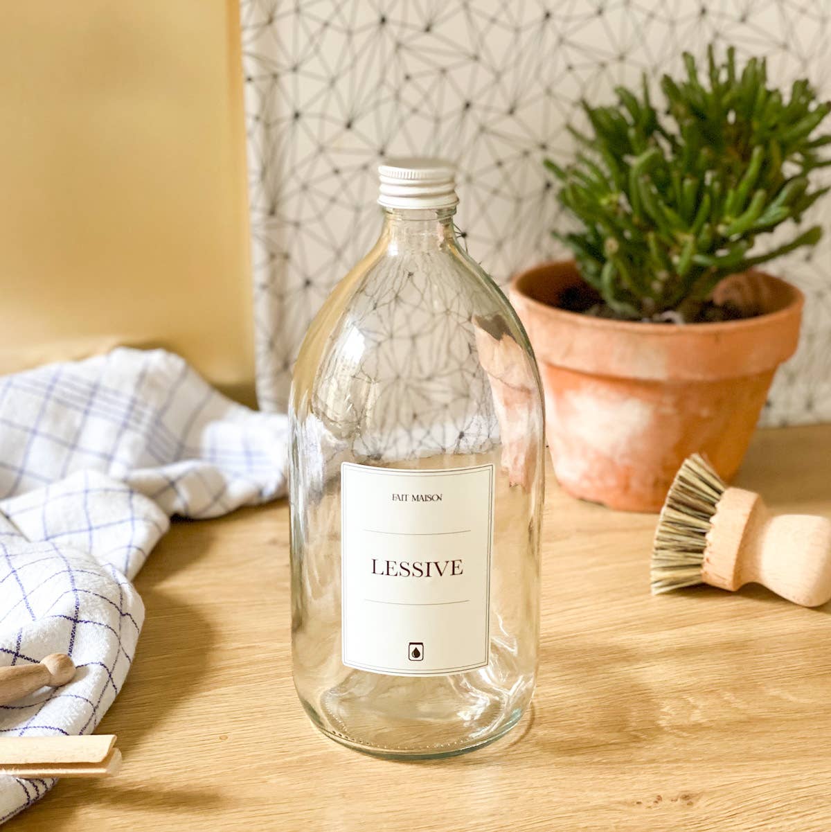 Little Pots - Vendita all'ingrosso Dispenser olio/aceto - Bottiglia ricaricabile in vetro riciclato bianco con tappo in alluminio5