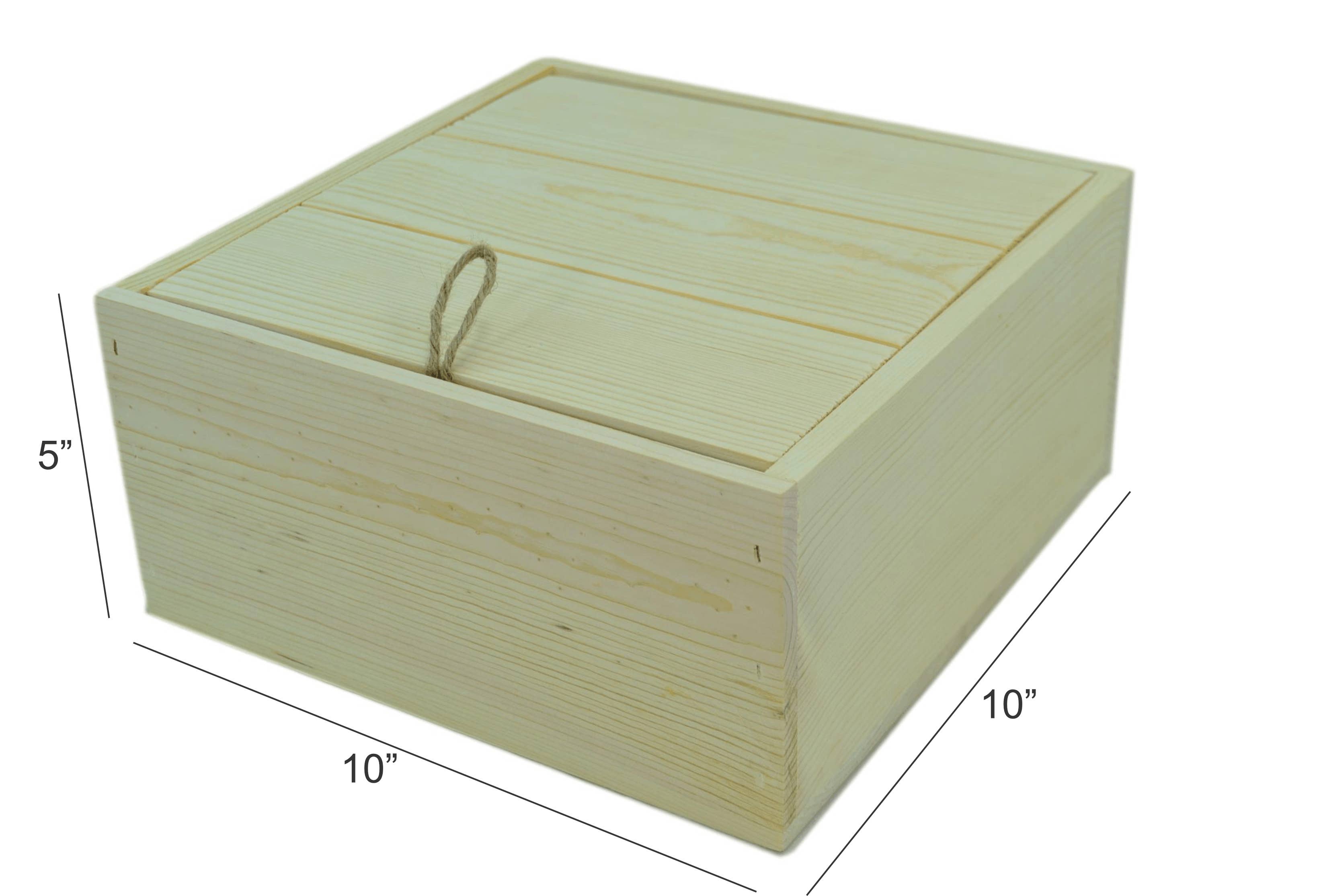 Poole & Sons Inc. - Wholesale Decorative box - Wooden Drop Lid Box 10x10x5 (Bulk)