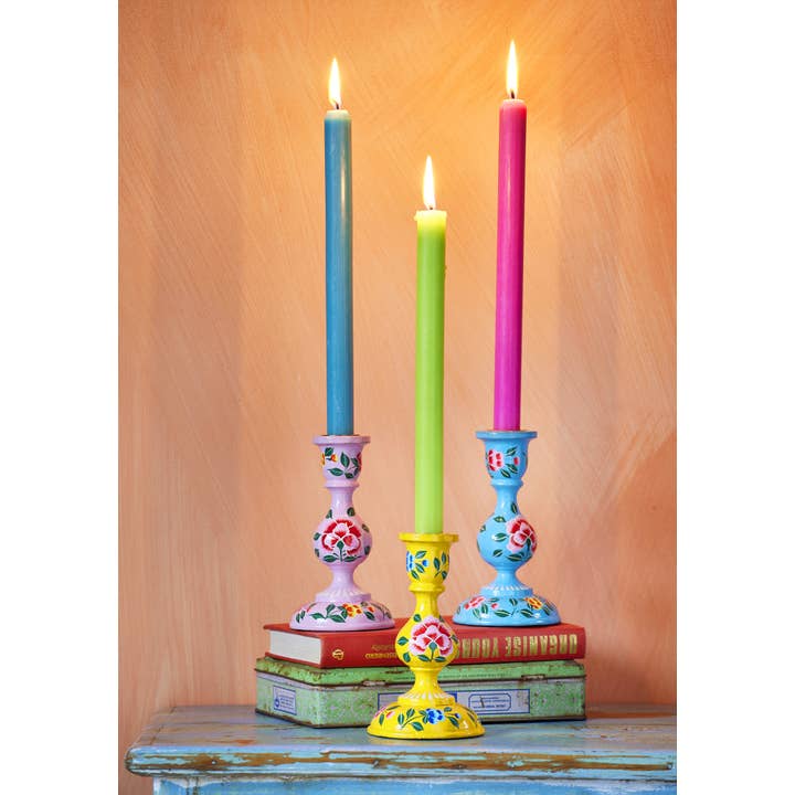 Namaste - Wholesale Candle Holder - Large Hand Painted Kashmiri Candlestick