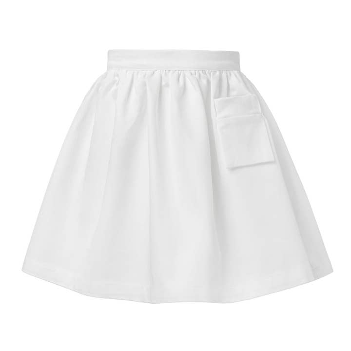 Hvid gabardine bomuldsnederdel for engroshandel hos Infantium Victoria