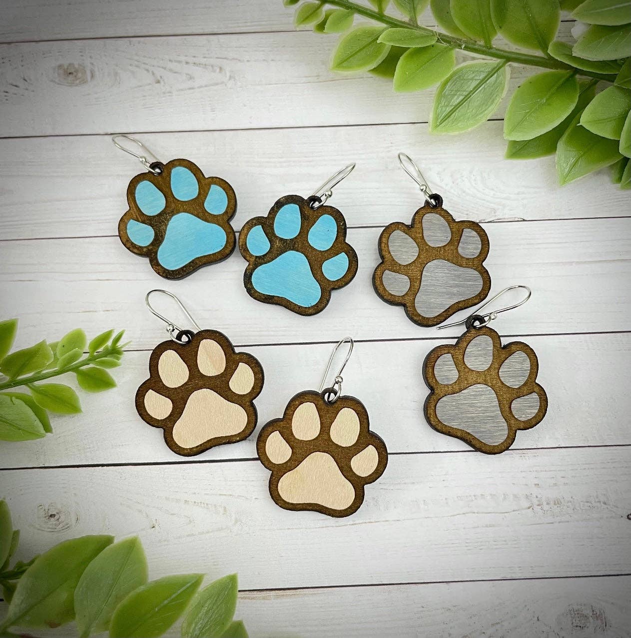 Sweet Home Creative Co. - Vente Boucles d'oreilles pendantes - Clous à imprimé patte