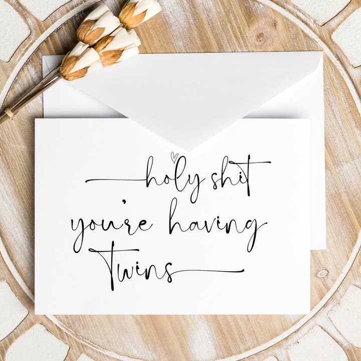 New Baby Congratulations Funny Having Twins Card for wholesale by Coco Press