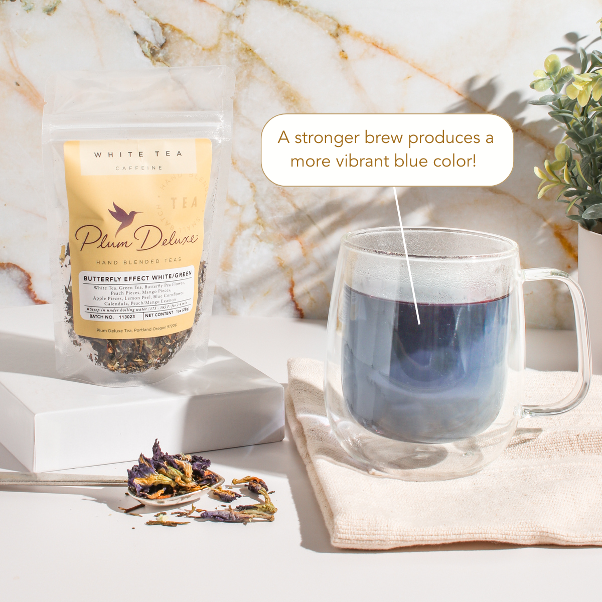 Plum Deluxe Tea - Wholesale Loose Tea - Butterfly Effect Green/White Loose Leaf Tea (Mango/Peach)1