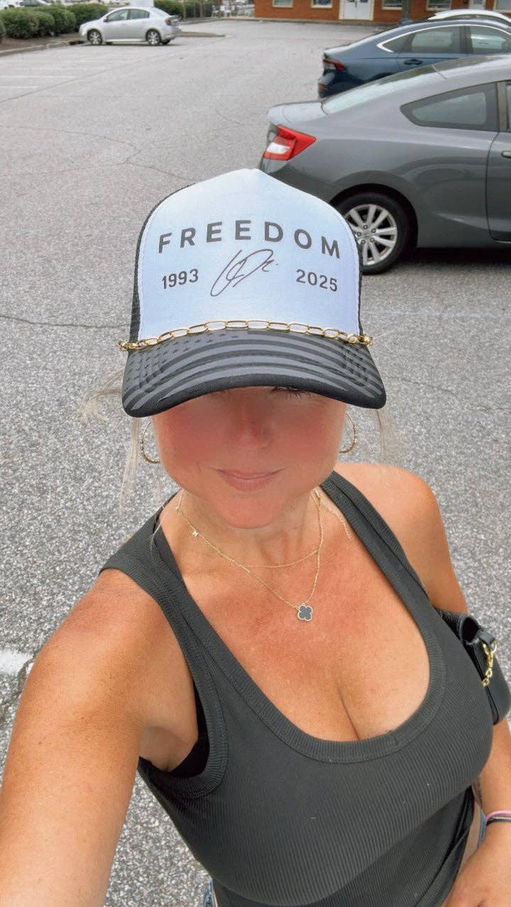 Nauti Noggins - Wholesale Trucker Hat - Women's - Trucker Hat -  FREEDOM CK signature with Flag Brim (chain not included)1