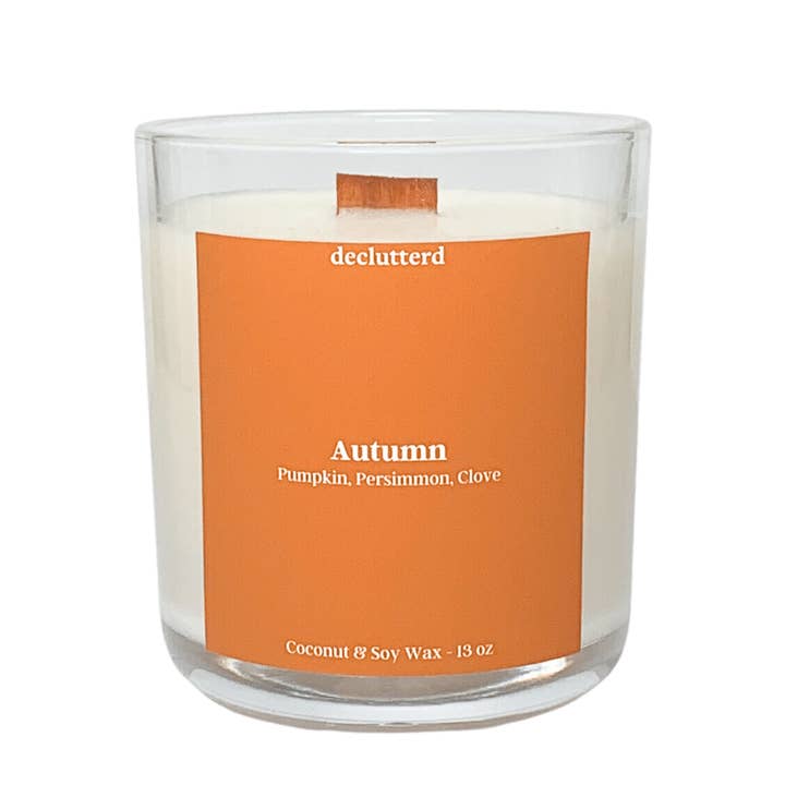 declutterd - Wholesale Jar/Filled Candle - Candle Wood Wick Autumn Non Toxic Coconut Soy Wax1