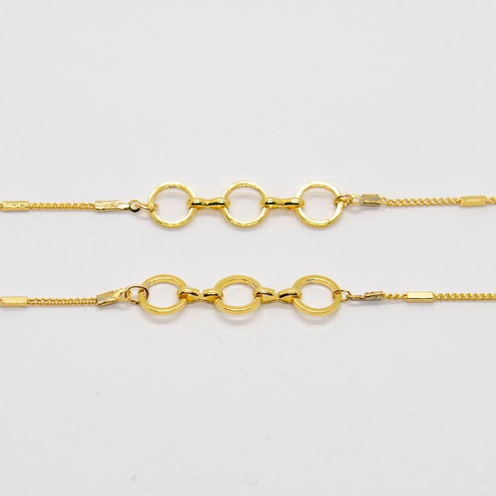 Catena per occhiali in oro con tre cerchi per la vendita all'ingrosso da parte di Sista Jewelry