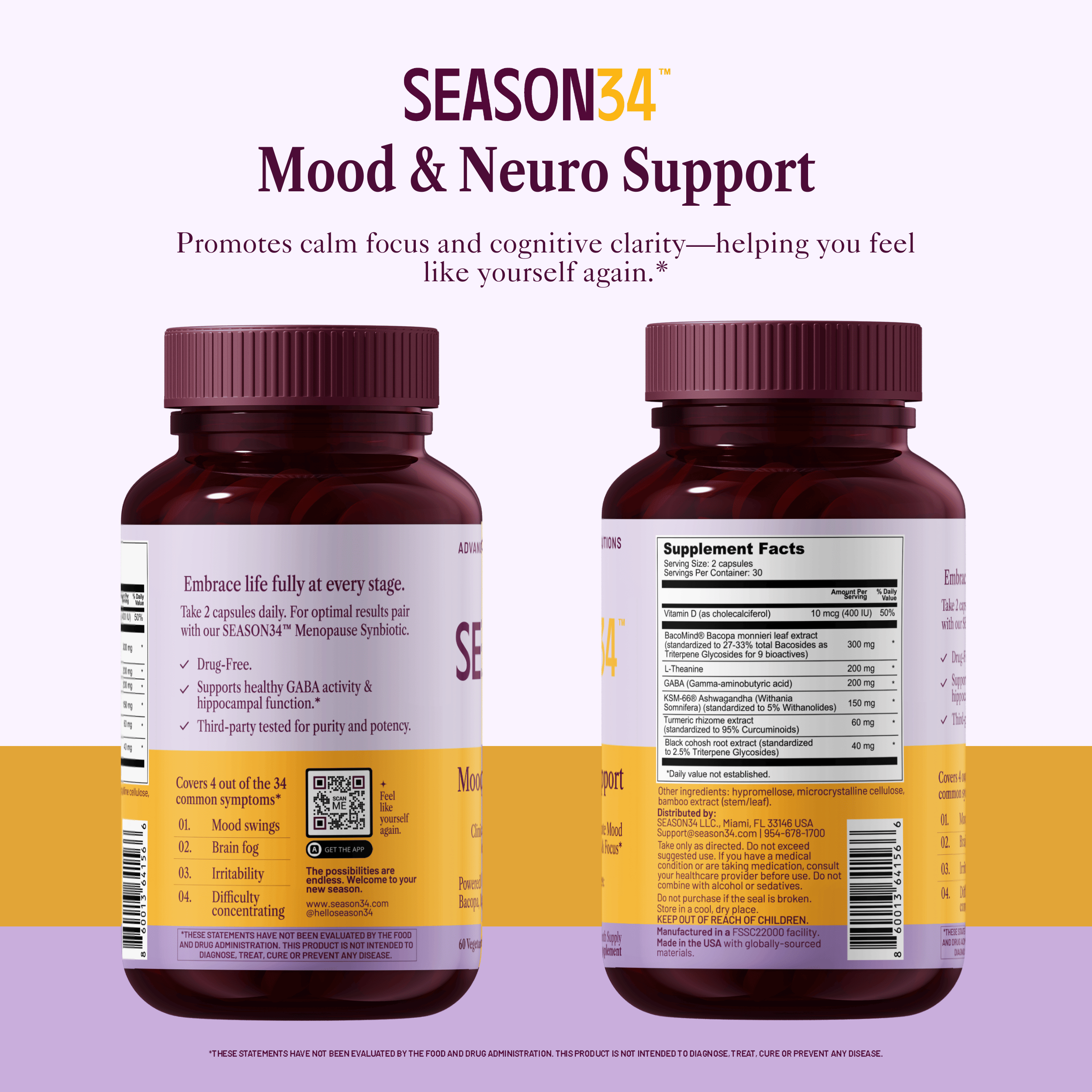 SEASON34 - Wholesale Oral Supplement/Vitamin - Menopause Mood & Neuro Support – Brain Fog & Memory7