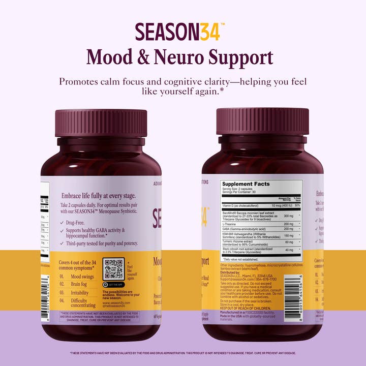 SEASON34 - Wholesale Oral Supplement/Vitamin - Menopause Mood & Neuro Support – Brain Fog & Memory7